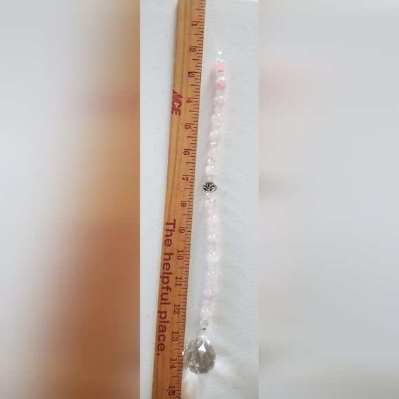 New! Lotus & Rose Quartz Suncatcher - Picture 2 of 3